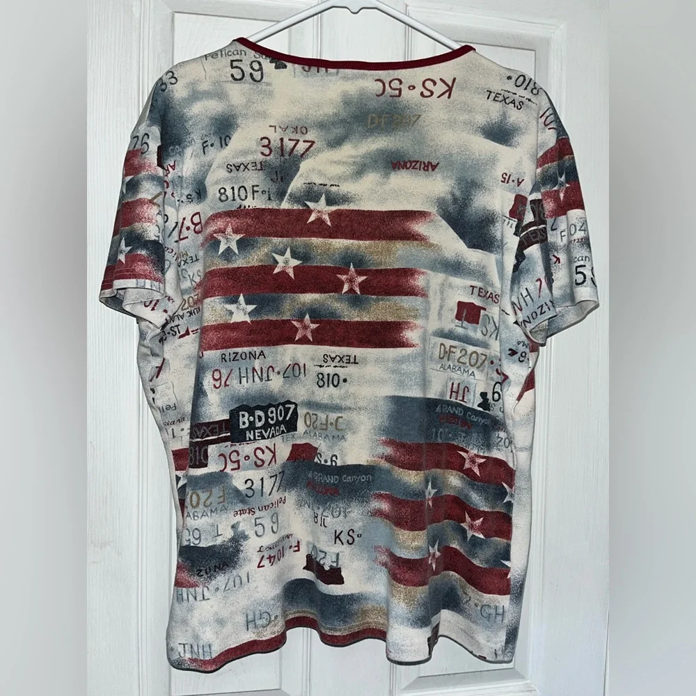 Vintage Northcrest Red and Cream T-Shirt - Picture 2 of 4